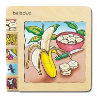 Lagenpuzzle Banane, Erdbeere, Apfel und Karotte - 4er Set